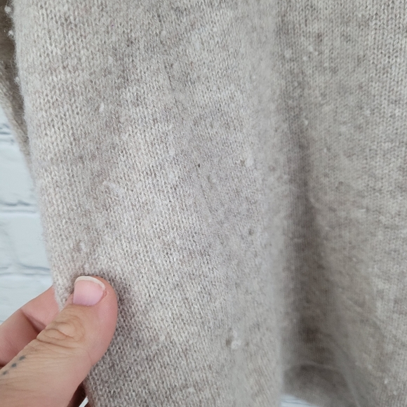 WHITE + WARREN | 100% cashmere knit fringe hooded open cardigan - Picture 4 of 7